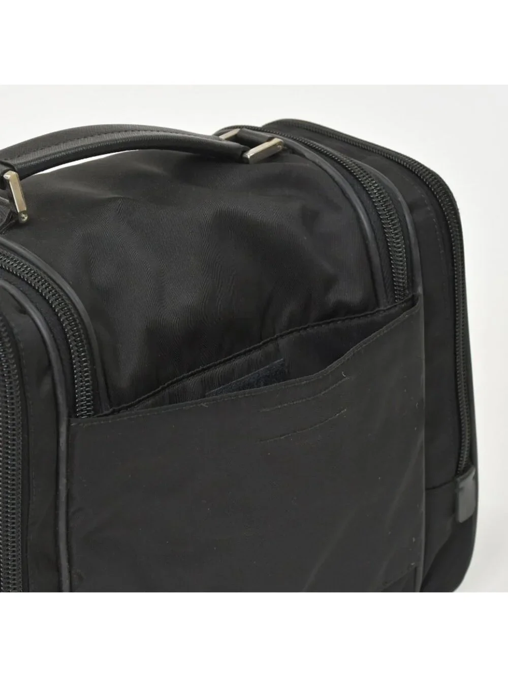Prada Re-Nylon Travel Bag Carry on Pouch Nylon Saffiano Leather Triangle Logo